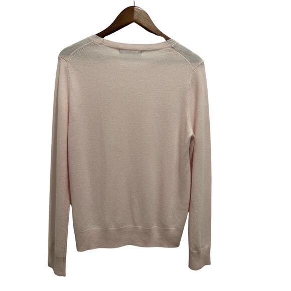 Quince Women’s 100% Cashmere Pullover Sweater Light Pink Size L Preppy - Picture 8 of 11